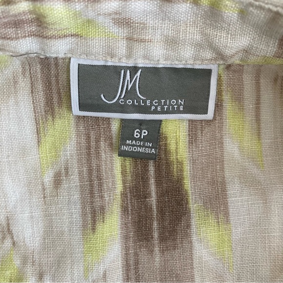 J M Collection Petite Linen Blouse Size 6P - Picture 7 of 12